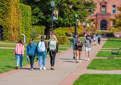 Students walking between classes.